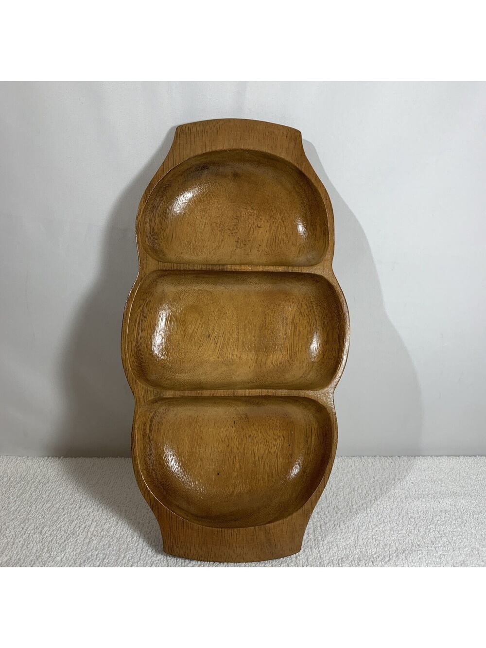 Leilani Monkey-Pod Wood Serving Dish Vintage Wooden Bowl
